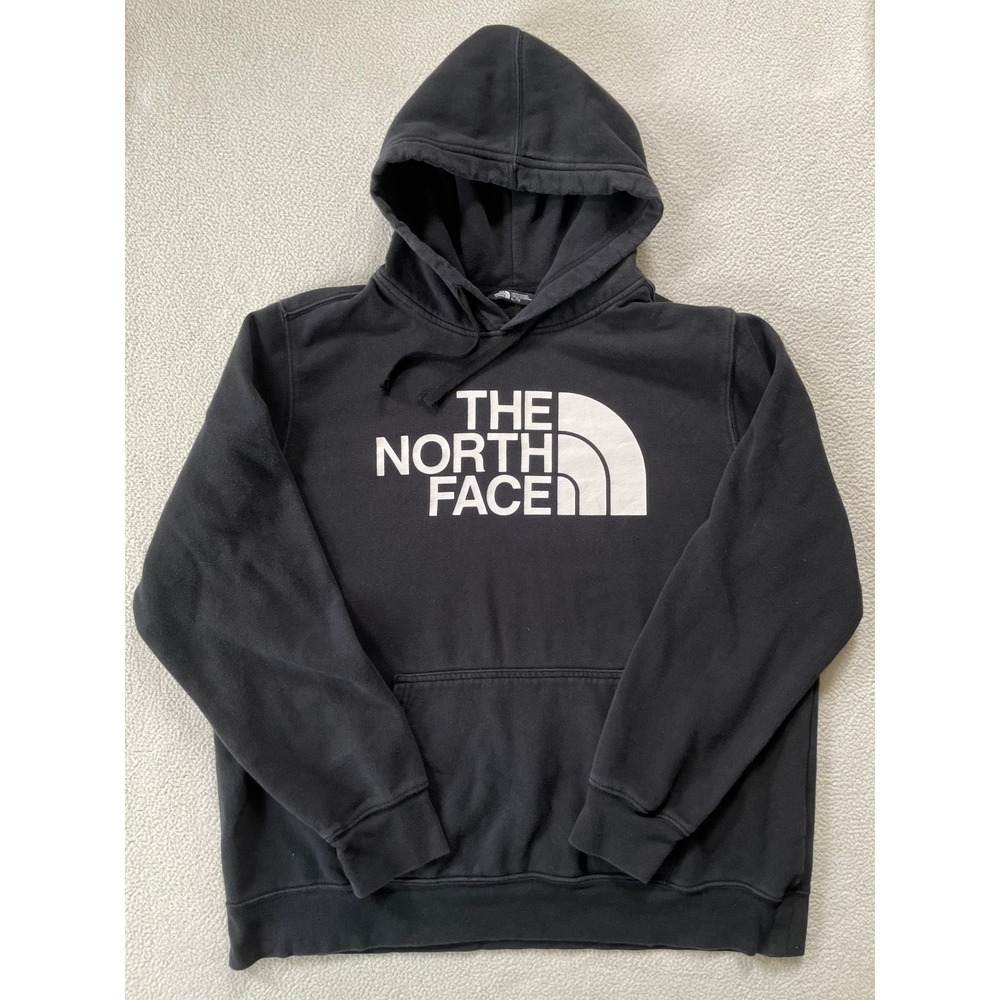 The North Face Mens Extra Large Hoodie Black Logo Pullover Sweatshirt TNF